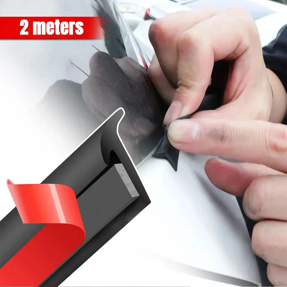 Door Weather Strip - Auto 2m Nero Universale Inclinato Tipo